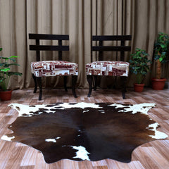 Luxury Brown & White Cowhide Rug | Non-Slip Backing | Hypoallergenic | Non-Shedding | Perfect for Bedroom - Living Room | Free Shipping in