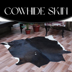 Luxury Brown & White Cowhide Rug - Large Size, Hypoallergenic, Non-Slip Back, Non-Shedding - Perfect for Upholstery - Home Decor