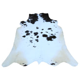 Luxury Brown & White Cowhide Rug for Elegant Home Decor - Hypoallergenic, Non-Slip Backing, Non-Shedding - Large Size, Free UK Shipping