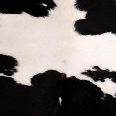 Luxurious Black and White Cowhide Rug with Hypoallergenic, Non-Slip Suede Back - Large Size - Free Shipping - Top Quality
