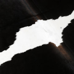 Elegant Dark Brown & White Cowhide Rug - Hypoallergenic Animal Print Centerpiece for Bedroom - Large Size - Non Slip Suede Back - Free - Celestial Leather Limited