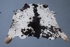 Luxurious Black & White Cowhide Rug for Bedroom or Living Room - Hypoallergenic, Non-Slip, Non-Shedding - Handselected Premium Hide - Celestial Leather Limited