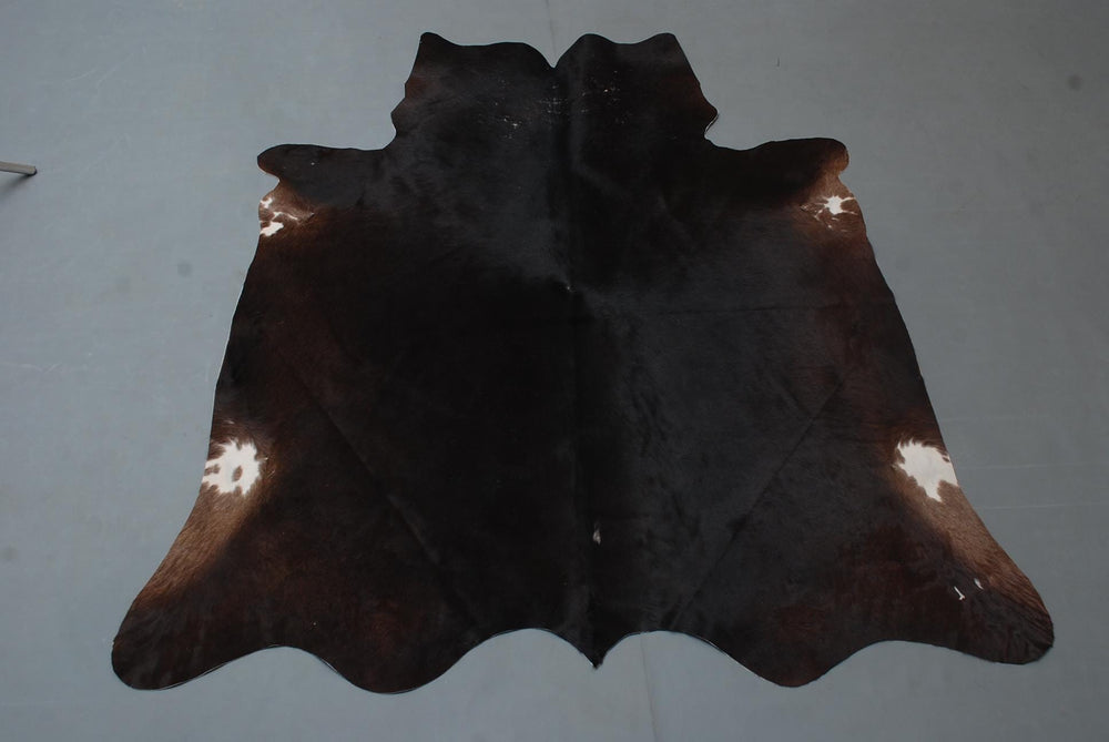 Luxurious Dark Brown & White Cowhide Rug - Hypoallergenic, Non Slip Suede Back, Non Shedding - Hand selected Premium Hides - Free Shipping - Celestial Leather Limited