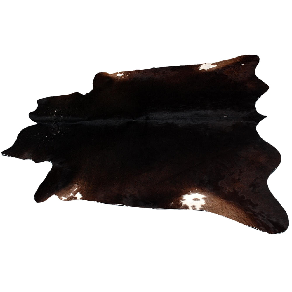 Luxurious Dark Brown & White Cowhide Rug - Hypoallergenic, Non Slip Suede Back, Non Shedding - Hand selected Premium Hides - Free Shipping - Celestial Leather Limited