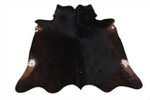 Luxurious Dark Brown & White Cowhide Rug - Hypoallergenic, Non Slip Suede Back, Non Shedding - Hand selected Premium Hides - Free Shipping - Celestial Leather Limited
