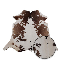 Luxury Brown and White Cowhide Rug - Hypoallergenic, Non-Slip, Non-Shedding - Large Area Rug for Home Decor - Free UK Shipping Included