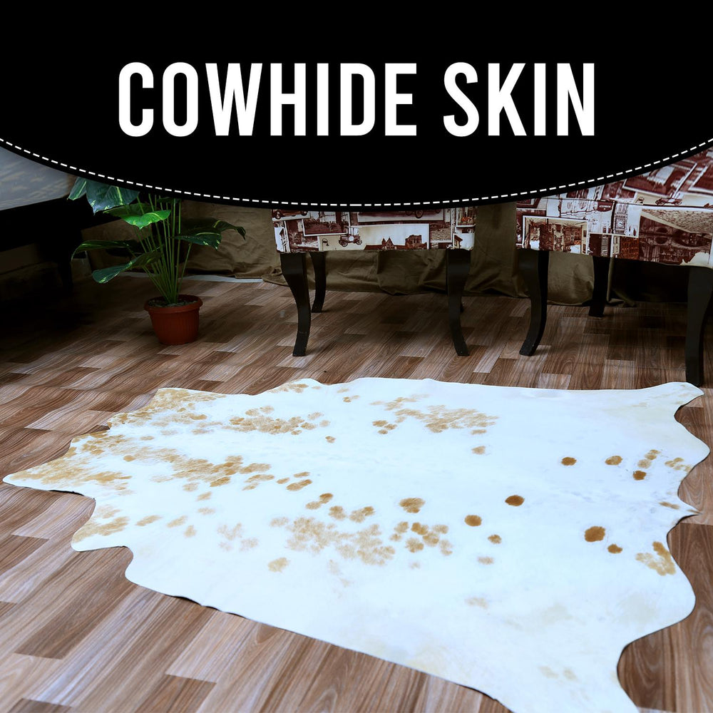 Luxury Brown and White Cowhide Rug for Elegant Home Decor - Hypoallergenic, Non-Slip, Non-Shedding - Large Size - Free Shipping in UK - Celestial Leather Limited