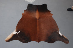 Luxurious Hypoallergenic Cowhide Rug with Stunning Red & White Animal Pattern - Non-Slip Suede Backing - Large Size - Versatile and Durable - Celestial Leather Limited