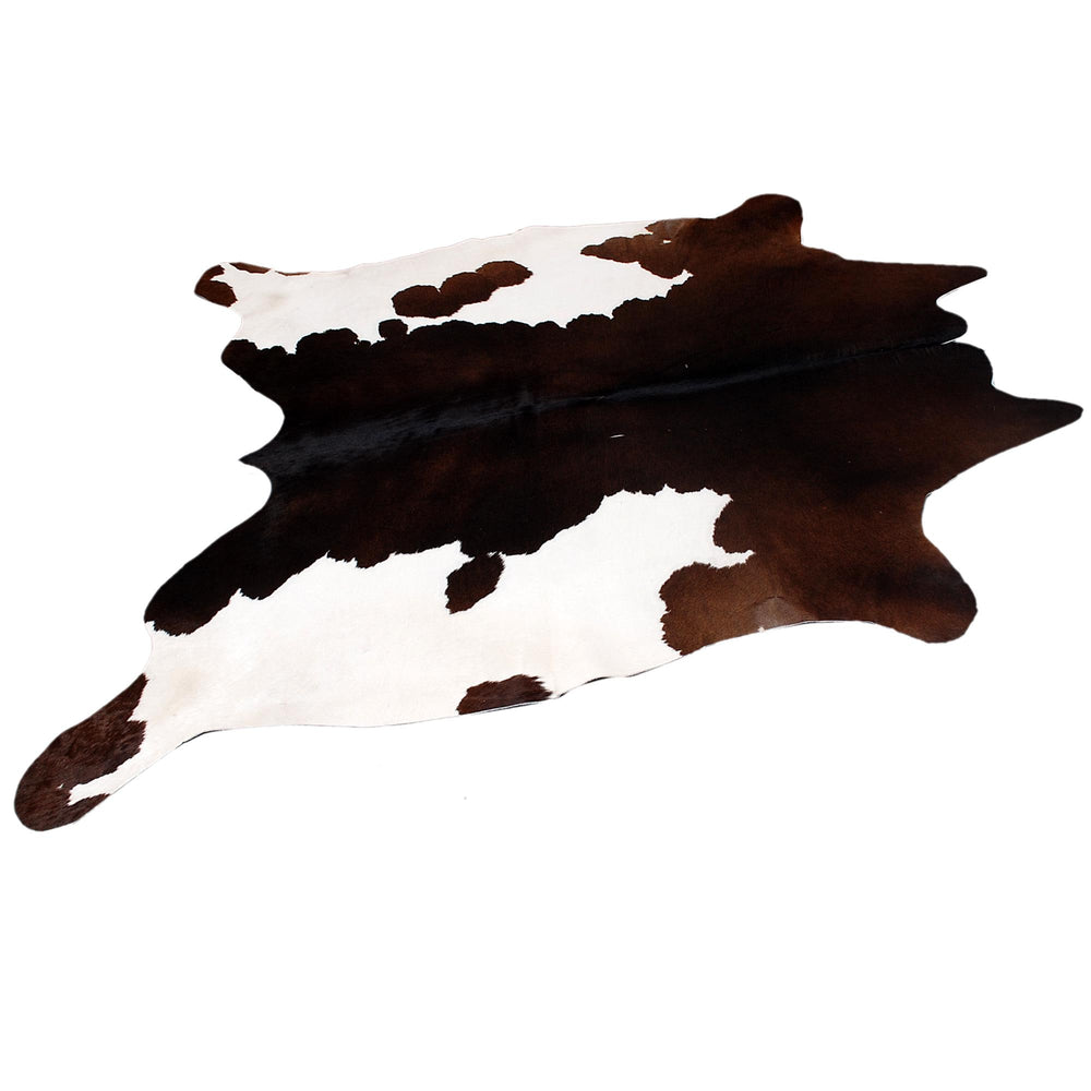 Stunning Large Dark Brown & White Cowhide Rug | Hypoallergenic - Non-Slip | Handselected Premium Hide | Luxurious - Durable Décor Rug - Celestial Leather Limited