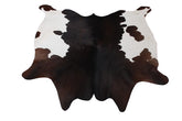 Stunning Large Dark Brown & White Cowhide Rug | Hypoallergenic - Non-Slip | Handselected Premium Hide | Luxurious - Durable Décor Rug - Celestial Leather Limited