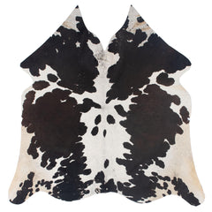 Stunning Large Dark Brown & White Cowhide Rug - Hypoallergenic - Non Slip Suede Back - Handselected Premium Hides - Free UK Shipping - Celestial Leather Limited