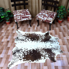 Luxurious Dark Brown & White Cowhide Rug - Large Animal Print Hypoallergenic Non Slippery Center Piece for Bedroom - Free Shipping in UK - Celestial Leather Limited