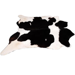 Stunning Black & White Cowhide Rug with Animal Print Design | Luxurious - Durable Accent for Home Decor - Celestial Leather Limited