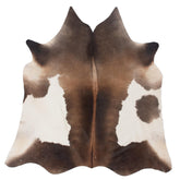 Luxurious Brown and White Cowhide Rug - Hypoallergenic, Non-Slip Backing, Non-Shedding - Perfect for Upholstery and Home Décor