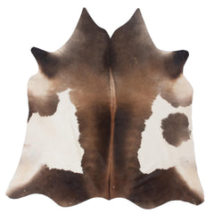 Luxurious Brown and White Cowhide Rug - Hypoallergenic, Non-Slip Backing, Non-Shedding - Perfect for Upholstery and Home Décor