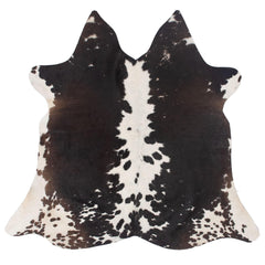 Luxurious Brown and White Cowhide Rug for Elegant Home Decor - Hypoallergenic & Non-Slip with Radiant Natural Sheen - Free UK Shipping! - Celestial Leather Limited
