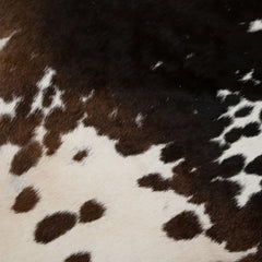 Luxurious Brown and White Cowhide Rug for Elegant Home Decor - Hypoallergenic & Non-Slip with Radiant Natural Sheen - Free UK Shipping! - Celestial Leather Limited