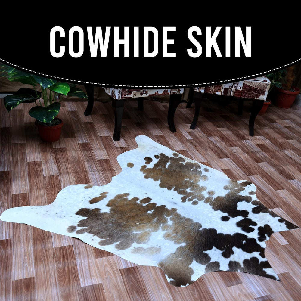 Luxurious Brown and White Cowhide Rug | Hypoallergenic, Non-Slip, Non-Shedding | Perfect for Upholstery | Free Shipping! - Celestial Leather Limited