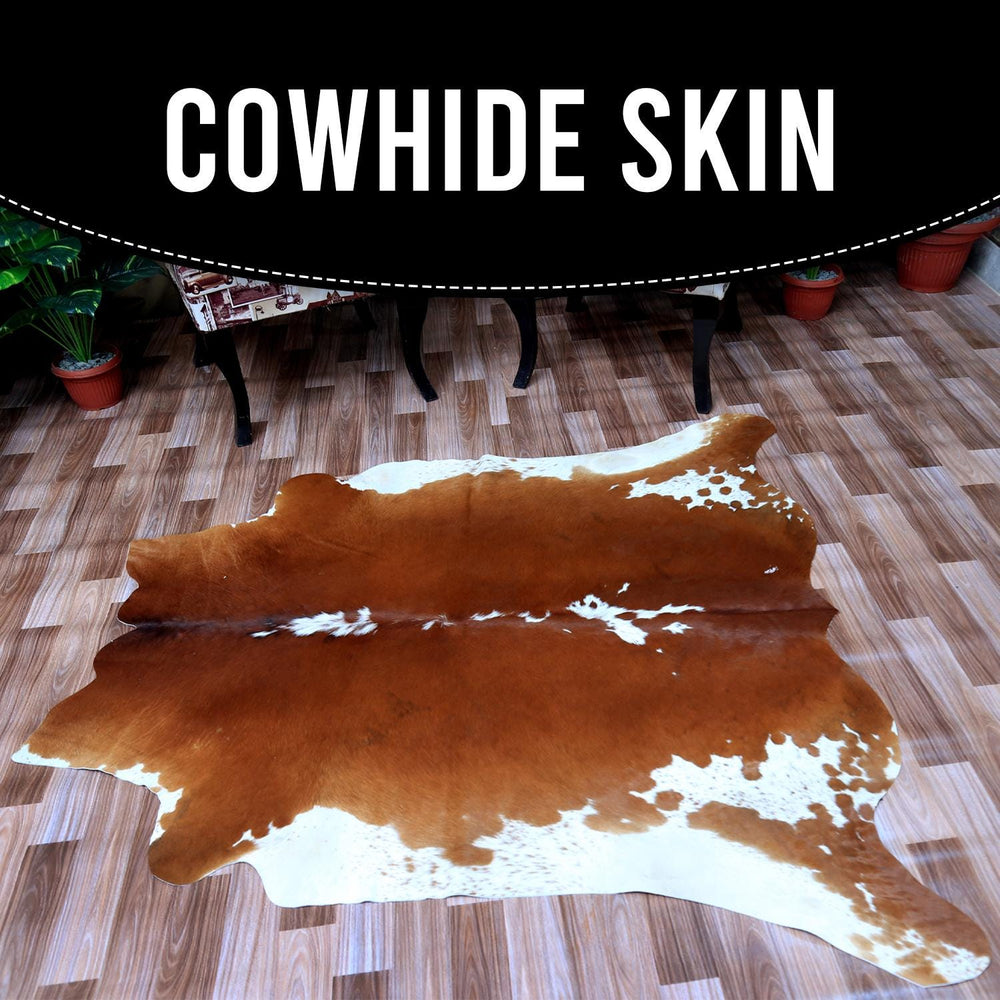 Luxury Red & White Cowhide Rug for Bedroom - Living Room - Hypoallergenic, Non-Slip Suede Back, Non-Shedding - Large Size - Free UK Shipping - Celestial Leather Limited