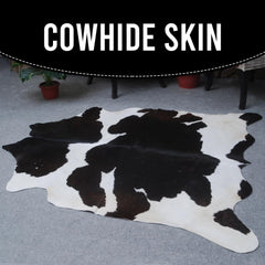 Luxurious Dark Brown & White Cowhide Rug for Lounge - Hypoallergenic, Non-Slip, Non-Shedding, Handselected Premium Hides - Large Size, Free - Celestial Leather Limited
