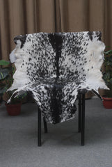 Sophisticated Black & White Goat Skin Rug - Genuine Goathide with Bold Graphic Pattern - Hypoallergenic - Non-Shedding - Eco-Friendly Floor - Celestial Leather Limited