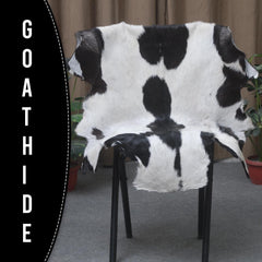 Sophisticated Black & White Goat Skin Rug - Modern Decor Accent for Home - Natural, Soft, and Unique Animal Skin Throw Rug - Celestial Leather Limited
