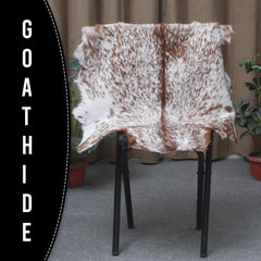 Luxurious Genuine Brown and White Goat Skin Rug | Modern Décor Floor Covering | Hypoallergenic Animal Hide Rug | Eco-Friendly Home Accent - Celestial Leather Limited