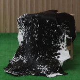 Sophisticated Black & White Genuine Goat Skin Rug - Modern Animal Hide Décor for Home - Hypoallergenic, Sustainable, Unique Pattern - Celestial Leather Limited