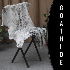 Stylish Black & White Goat Skin Rug - Modern Décor Floor Accent - Hypoallergenic - Eco-Friendly - Unique Statement Piece