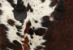 Modern Brown and White Cowhide Shoulder Bag with Natural Animal Print - Handmade Leather Purse for Women’s Casual Style
