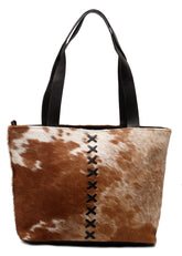 Stylish and Practical Cowhide Shoulder Bag with Trendy Animal Print Design