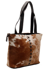Stylish and Practical Cowhide Shoulder Bag with Trendy Animal Print Design