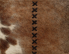 Stylish Brown And White Cowhide Shoulder Bag - Handmade Tote with Natural Animal Print, Spacious and Versatile for Daily Use