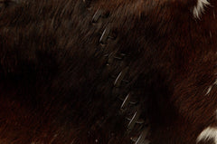 Stylish Cowhide Shoulder Bag for Women - Handmade Brown & White Leather Purse with Unique Animal Print, Spacious and Durable - Free UK