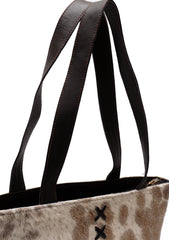 Stylish White Cowhide Shoulder Bag - Handmade Hair-On Leather Purse for Women's Daily Use