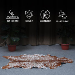 Luxurious Brown and White Goat Hide Rug - Premium Hair-On Goat Skin Rug for Home Décor - Celestial Leather Limited