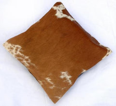 Add a Touch of Rustic Charm to Your Home Décor with 100% Genuine Cowhide Cushion Cover - Eco-Friendly Leather Hairy Cushion Cover in Brown