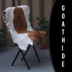 Luxury Brown & White Goat Skin Rug - Handmade 100% Pure Goat Skin - Soft, Non-Shedding, Sustainable & Unique - Eco-Friendly Floor Rug - Celestial Leather Limited