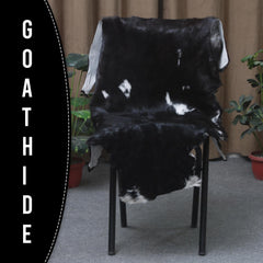 Luxury Black & White Goat Skin Floor Rug - Soft, Durable, and Eco-Friendly - Stylish Decor Accent for High-Traffic Areas - Celestial Leather Limited