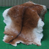 Luxury Brown and White Goat Hide Rug - Natural Premium Hair-On Goat Skin Rug - Handcrafted Eco-Friendly Home Decor - Celestial Leather Limited