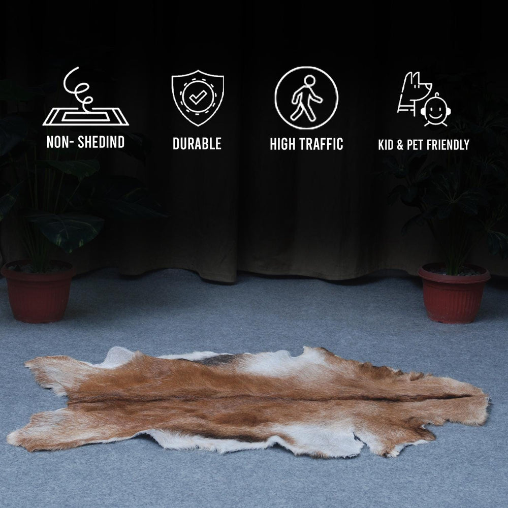 Luxurious Multicolor Goat Skin Rug - Handmade, Soft, Non-Shedding, Hypoallergenic, Sustainable & Eco-Friendly - Unique Statement Piece - Celestial Leather Limited