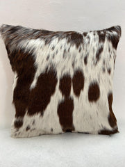 Stylish Rustic Cowhide Cushion Cover | Natural Hair-on Leather | Black White Pattern | Eco-friendly Decor Piece for Home