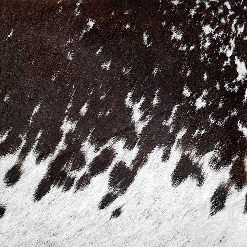 Luxurious Handmade Brown and White Cowhide Cushion Cover for Rustic Elegance and Natural Beauty - Celestial Leather Limited