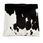 Luxury Handmade Brown & White Cowhide Cushion Cover with Animal Print - Faux Leather Back - Rustic Elegance for Home Décor - Celestial Leather Limited