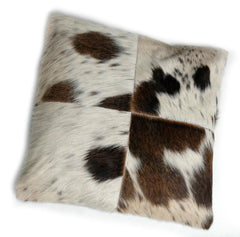 Luxurious Multicolor Handmade Patchwork Cowhide Cushion Cover for Natural Elegance and Comfort
