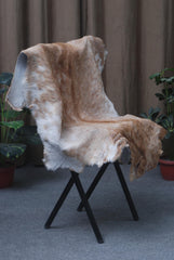 Luxury Brown & White Goat Skin Rug - Premium Quality Handcrafted Natural Goat Hide Rug for Home Decor - Celestial Leather Limited