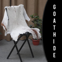 Luxurious Brown & White Goat Skin Rug | Handmade 100% Pure Goat Skin | Soft, Pet-Friendly, Non-Shedding | Eco-Friendly & Sustainable - Celestial Leather Limited