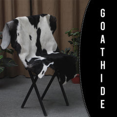 Luxurious Handmade Black & White Goat Skin Rug: Soft, Hypoallergenic, Sustainable, Non-Shedding & Unique - Add Nature's Beauty to Your Home - Celestial Leather Limited