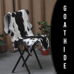 Luxury Handmade Black & White Goat Skin Rug - Soft, Hypoallergenic, Non-Shedding, Sustainable, Eco-Friendly - Perfect for Any Room in Your - Celestial Leather Limited