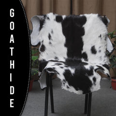 Luxury Handmade Black & White Goat Skin Rug - Soft, Hypoallergenic, Non-Shedding, Sustainable, Eco-Friendly - Perfect for Any Room in Your - Celestial Leather Limited